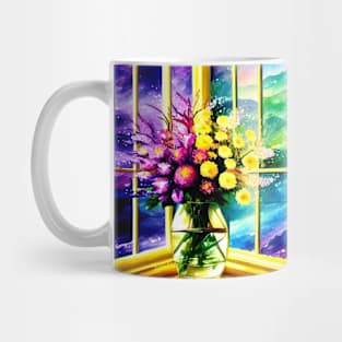 Flowers in the Corner Window Mug